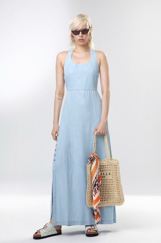 Vestido Longo de Ganga  - Gaëlle Paris