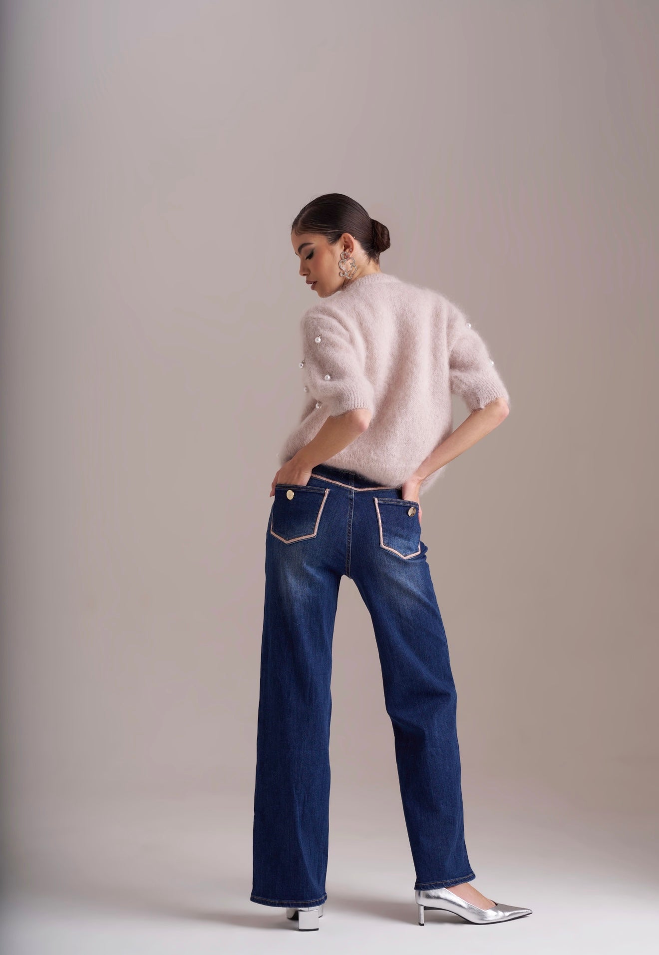 Cardigan Com Pérolas Alpaca Lux - Pho Firenze