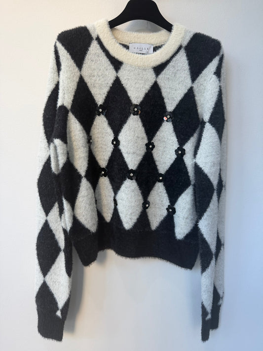 Camisola de Malha com Aplicações Preto – Gaëlle Paris
