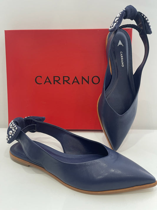 Sapatilha Azul Marinho com Laço e Tachas – Carrano