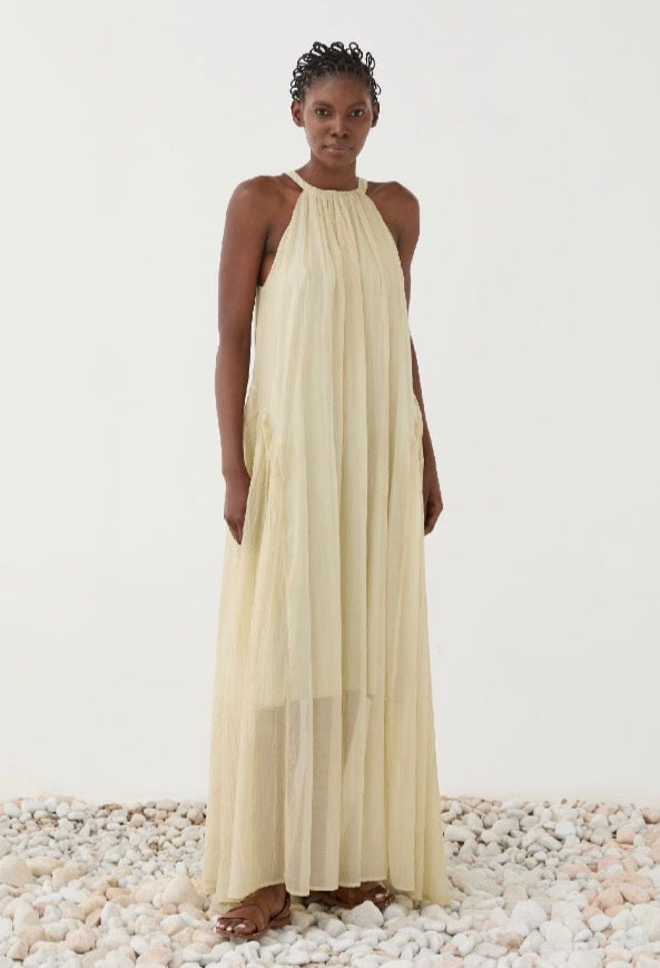 Vestido Longo Fluido Plissado – Eleh