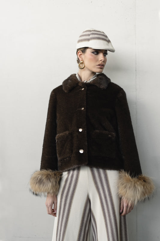 Casaco Em Pelo Com Punhos - Pho Firenze