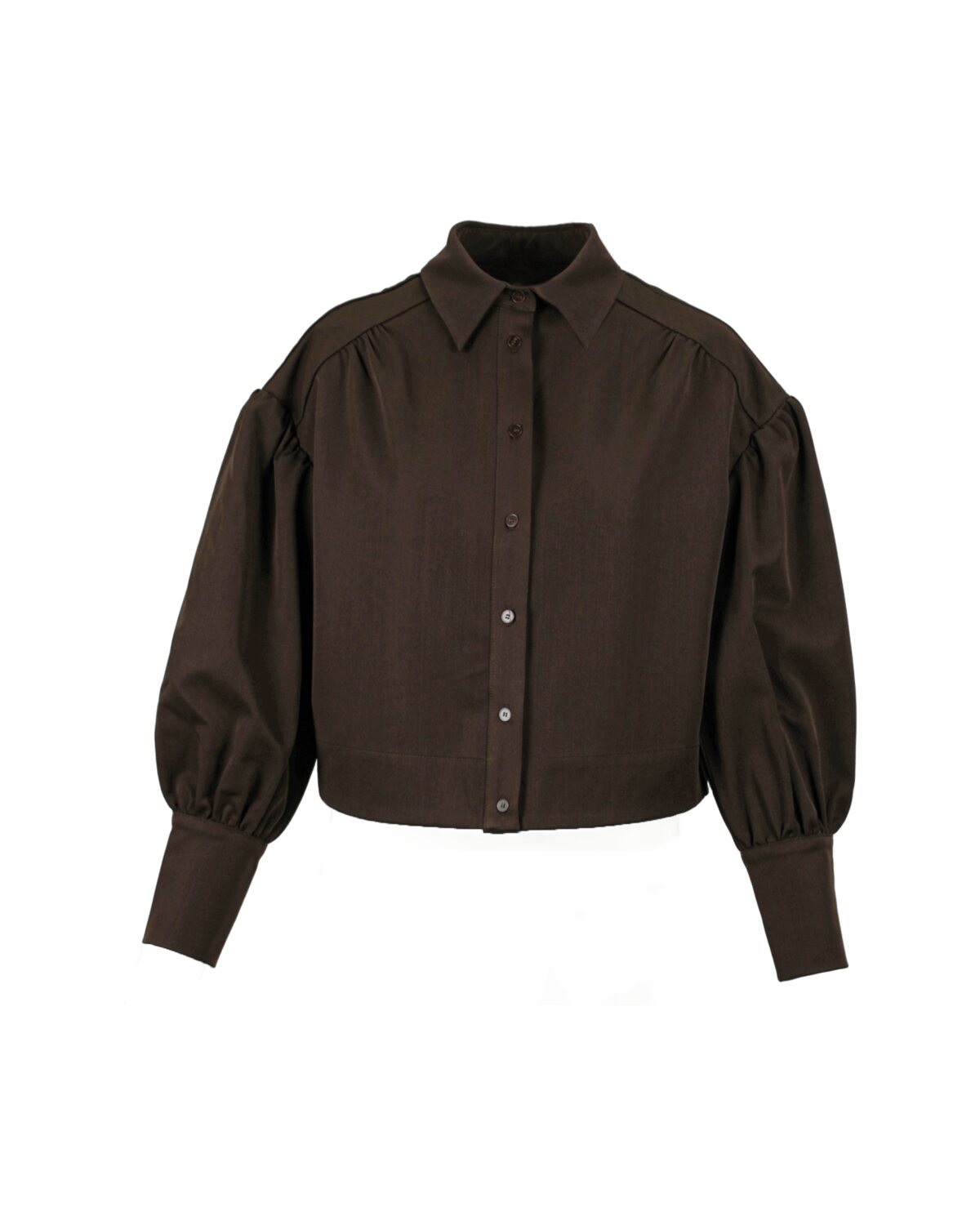 Casaco-Camisa Ring Stretch em Castanho – Anonyme Designers