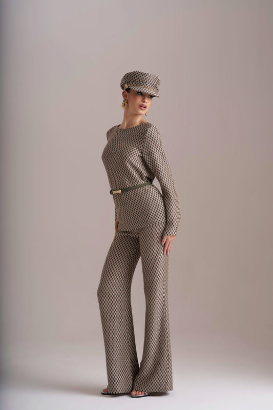 Calças Rachel Padrão Geométrico - Pho Firenze