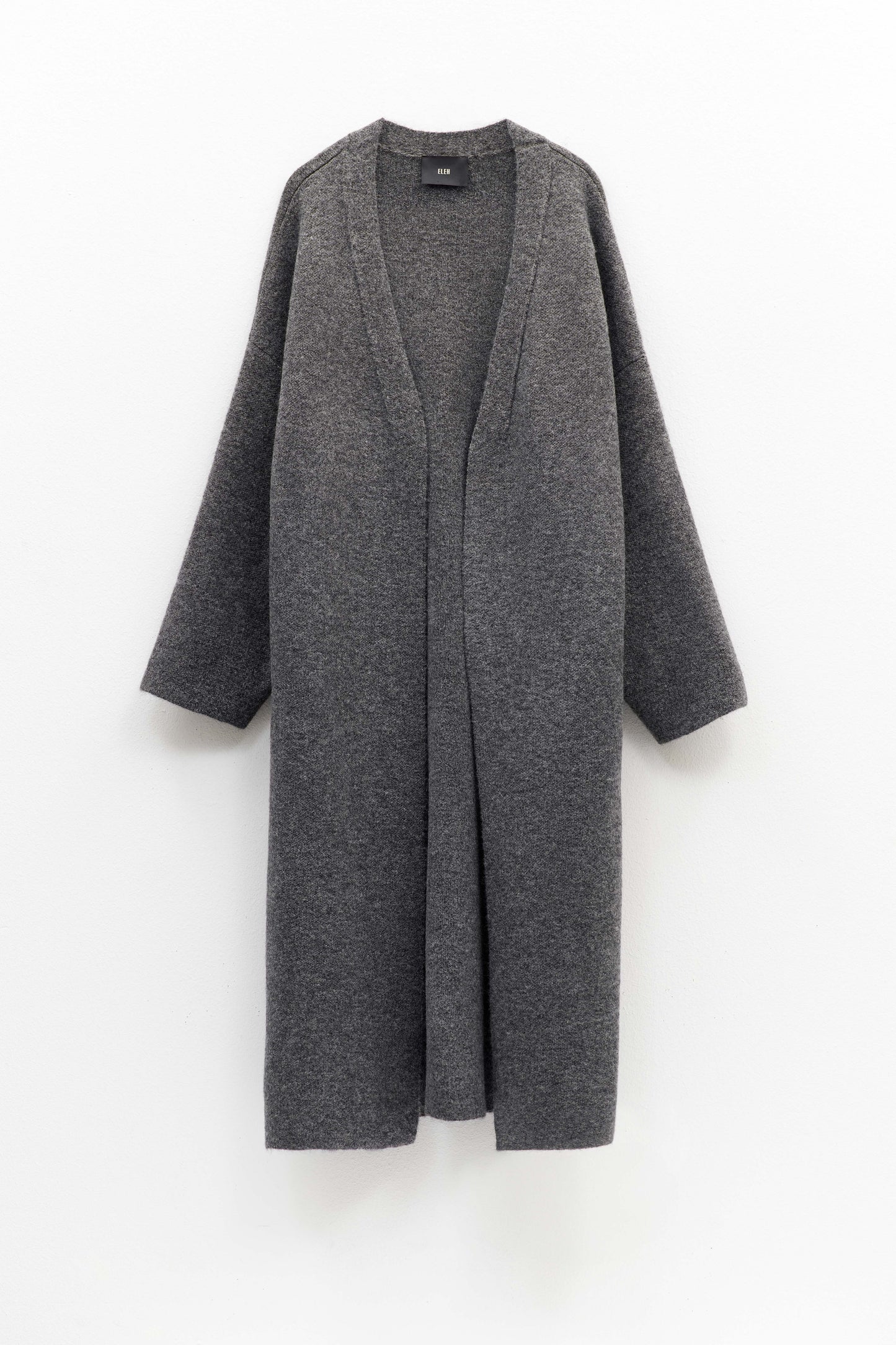 Cardigan Longo Cinzento Em Malha – ELEH