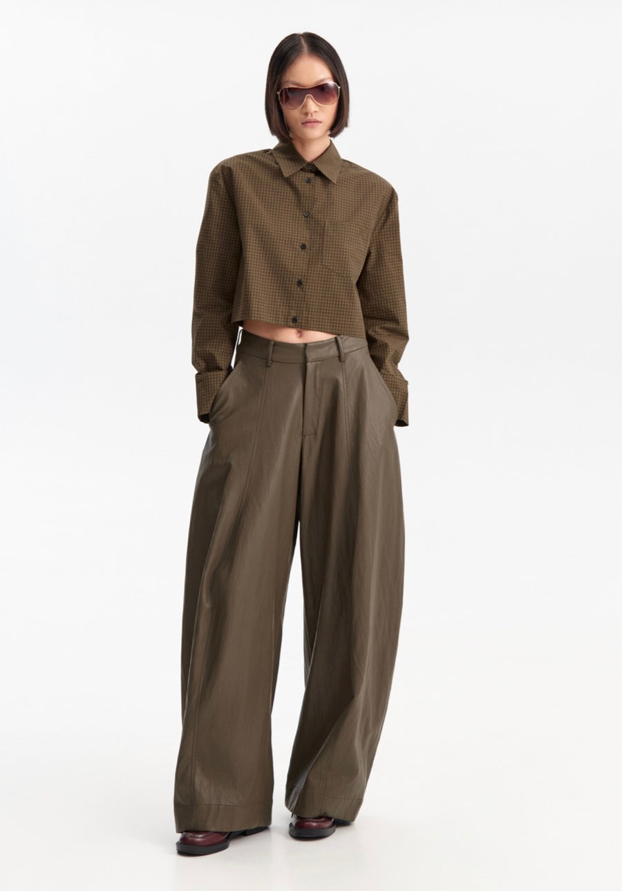 Calças Baggy Em Ecopele – ELEH