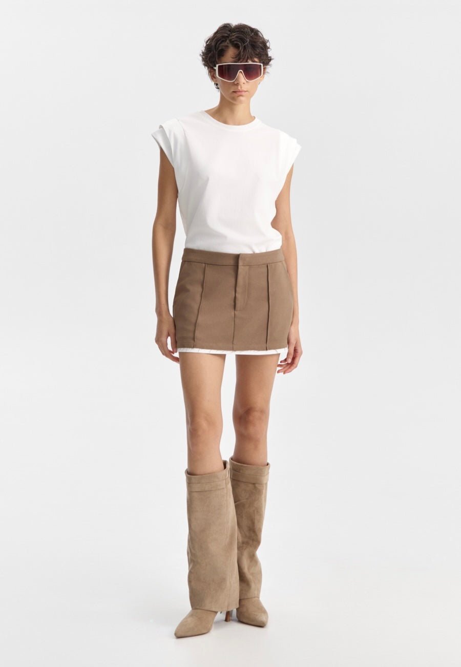 Top Branco Sem Mangas Com Ombros Estruturados – ELEH