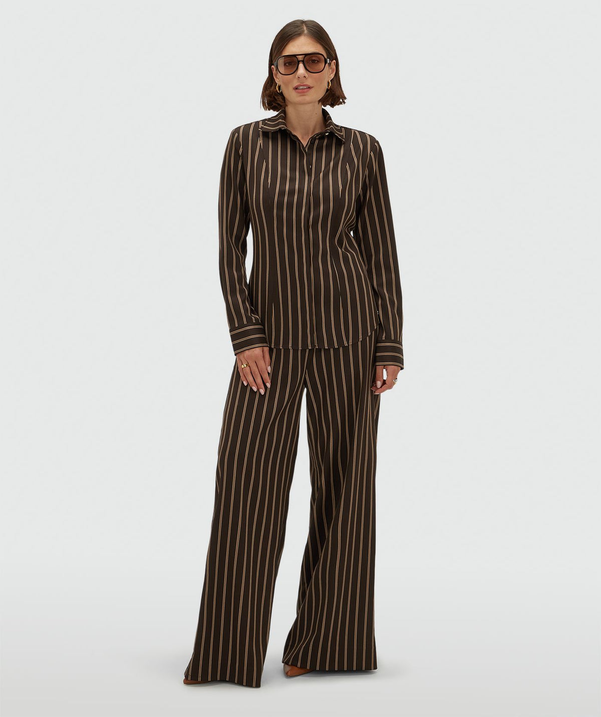 Camisa acetinada às riscas Asa – Josh V