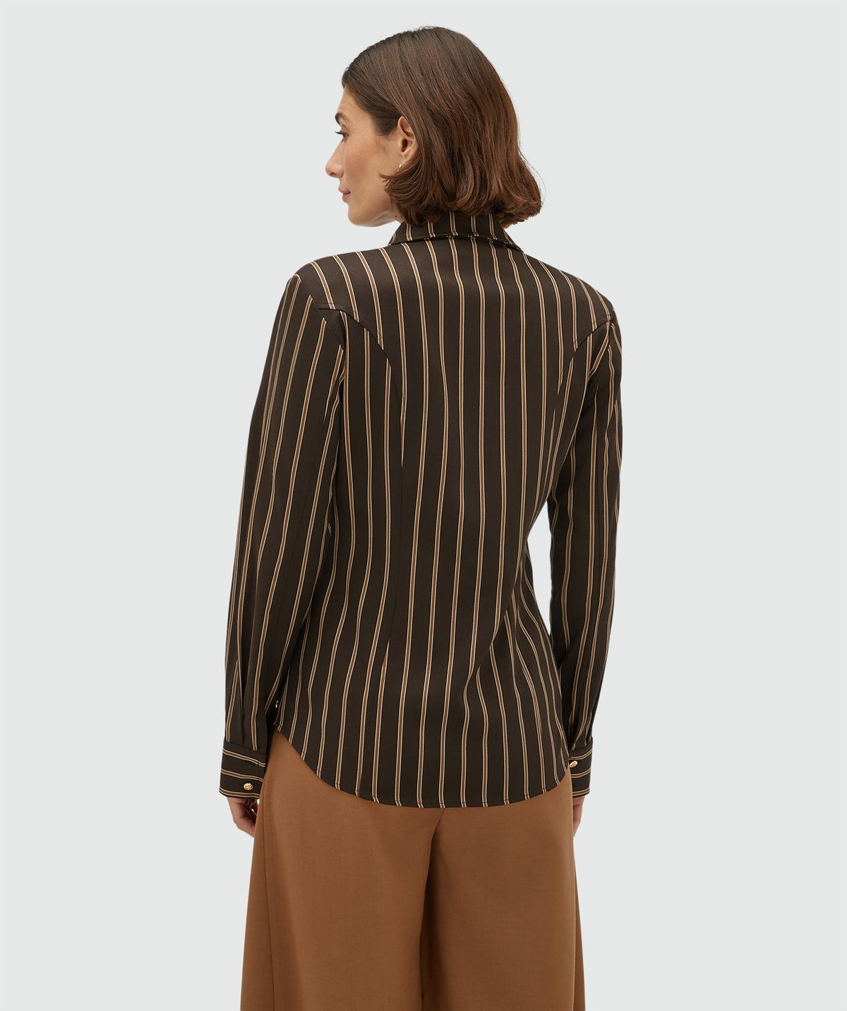 Camisa acetinada às riscas Asa – Josh V