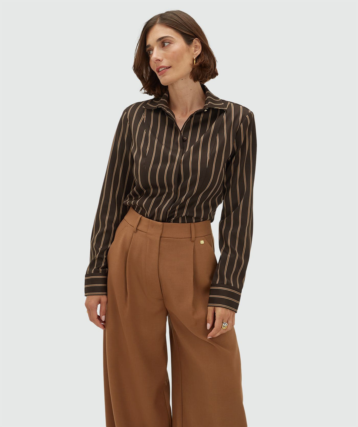 Camisa acetinada às riscas Asa – Josh V