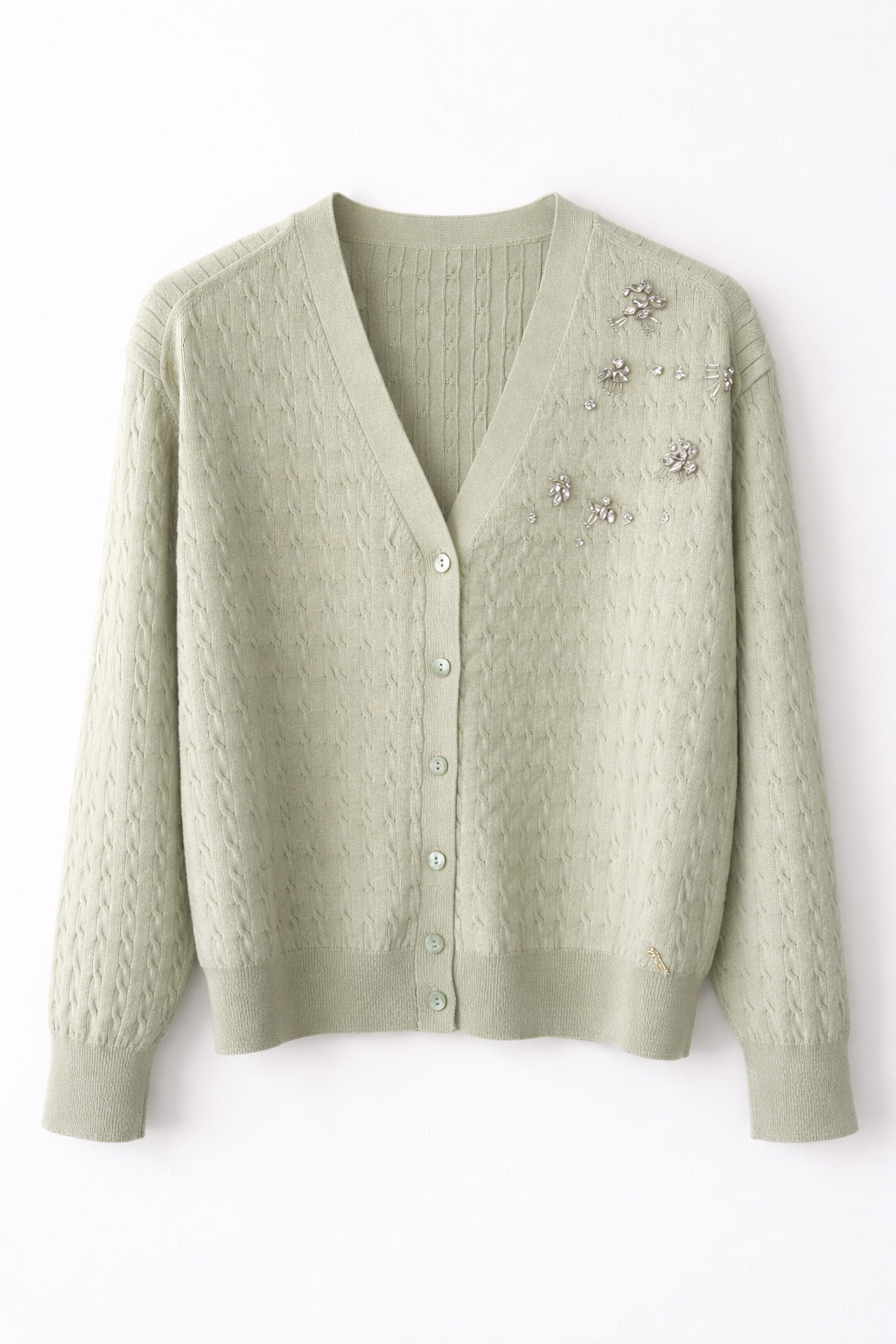 Cardigan de Malha com Aplicações de Cristais – Scripta