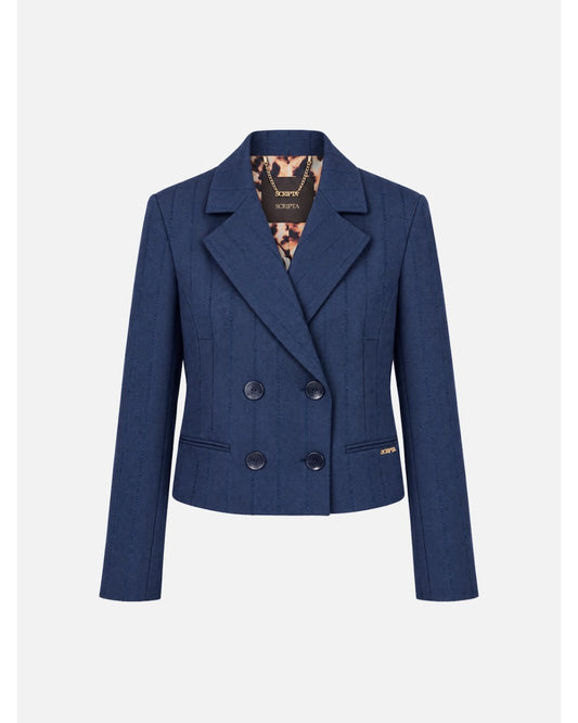 Blazer Curto com Risca Diplomática com Relevo – Scripta — fotografia 1