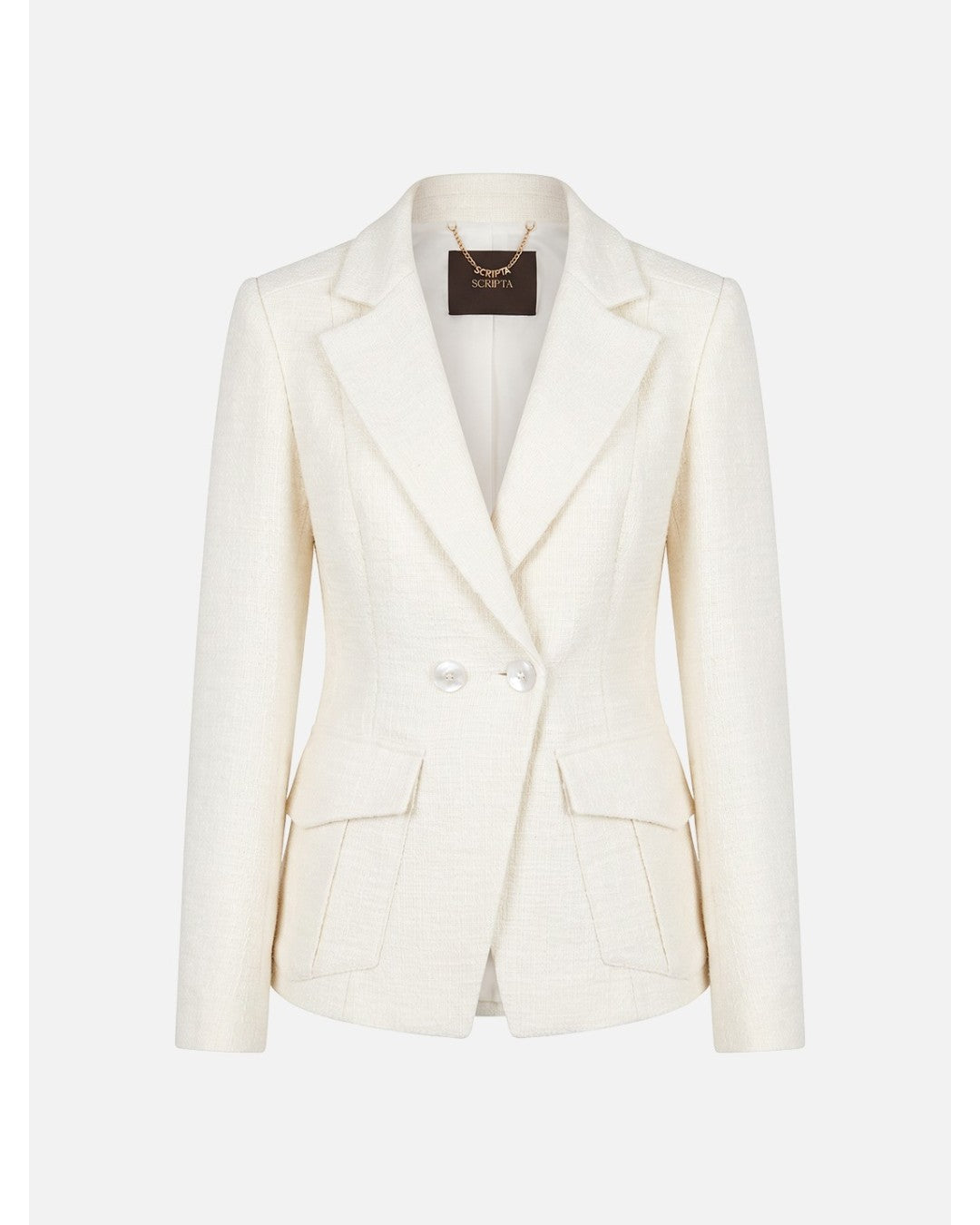 Blazer Tweed Curto com Bolsos – Scripta — fotografia 3