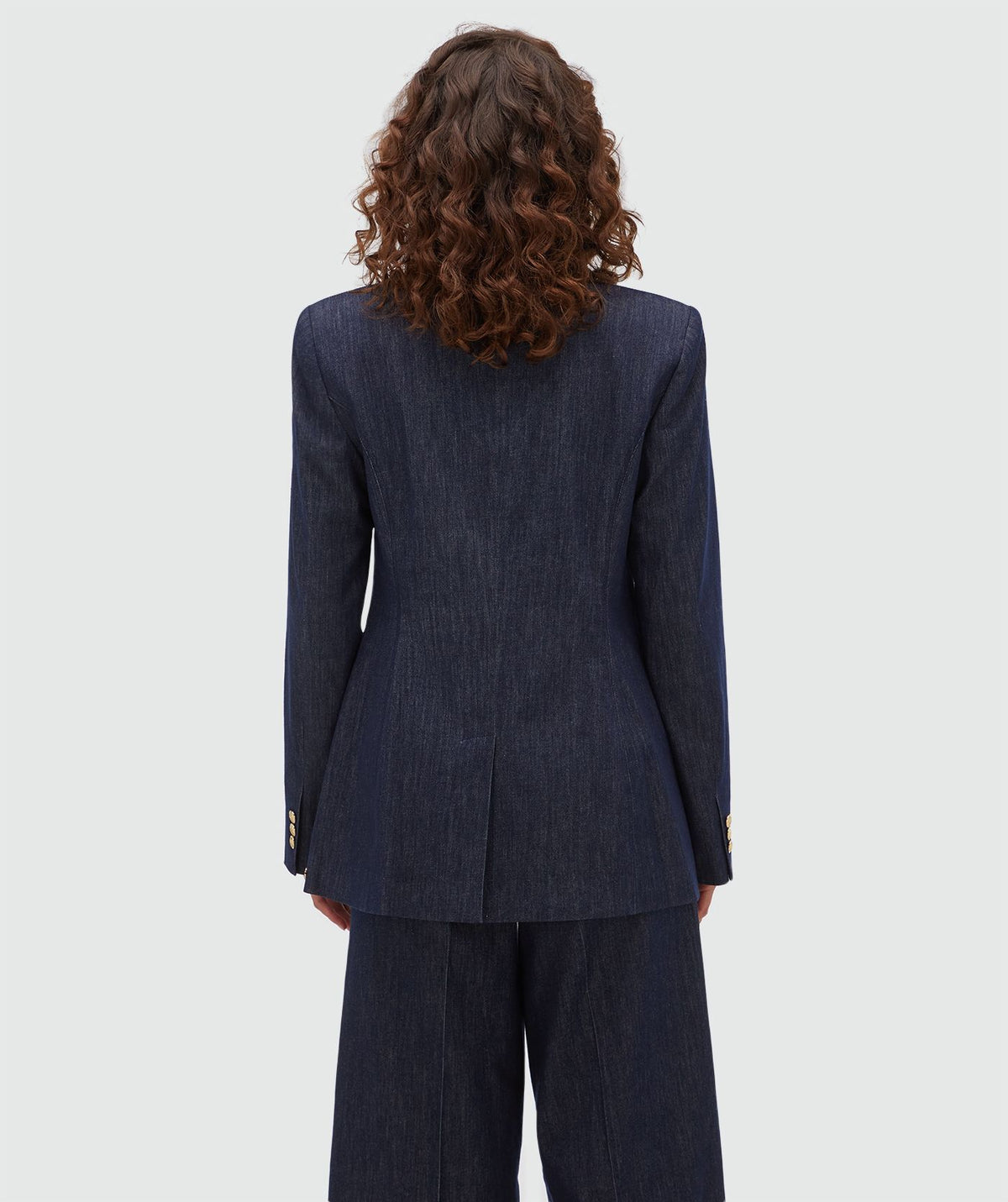 Blazer Cintado Bluebell Efeito Denim – Josh V — fotografia 5