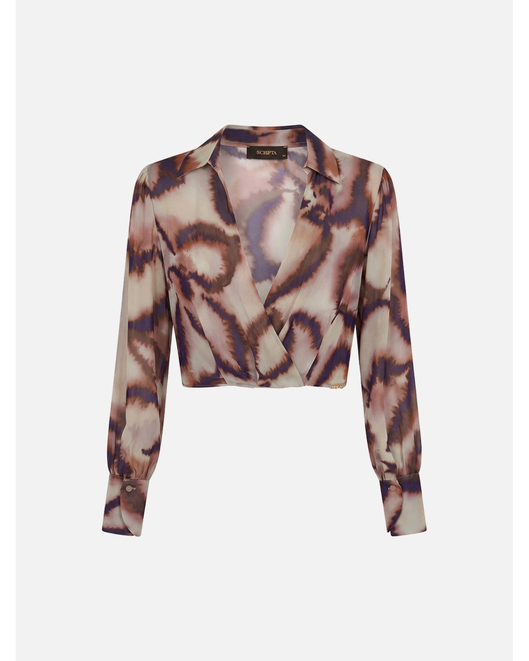 Blusa Curta Estampada com Efeito Abalonado – Scripta — fotografia 1