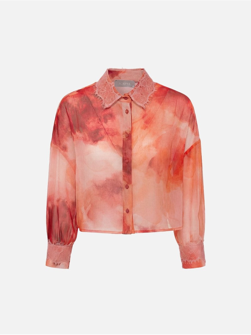 Blusa Cropped Tie-Dye com Renda – Scripta