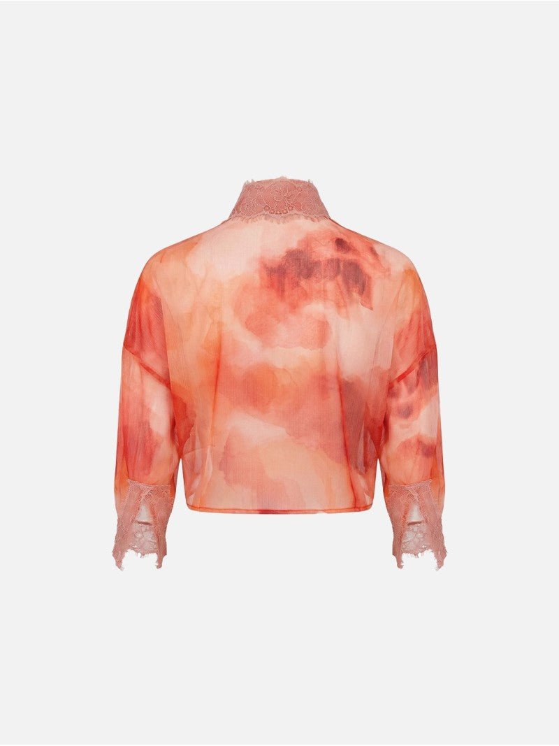 Blusa Cropped Tie-Dye com Renda – Scripta