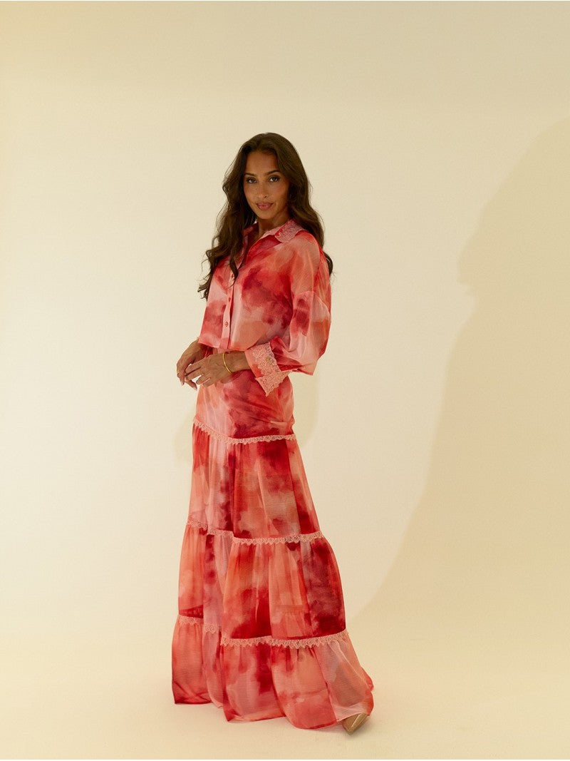 Saia Comprida Tie-Dye com Renda – Scripta