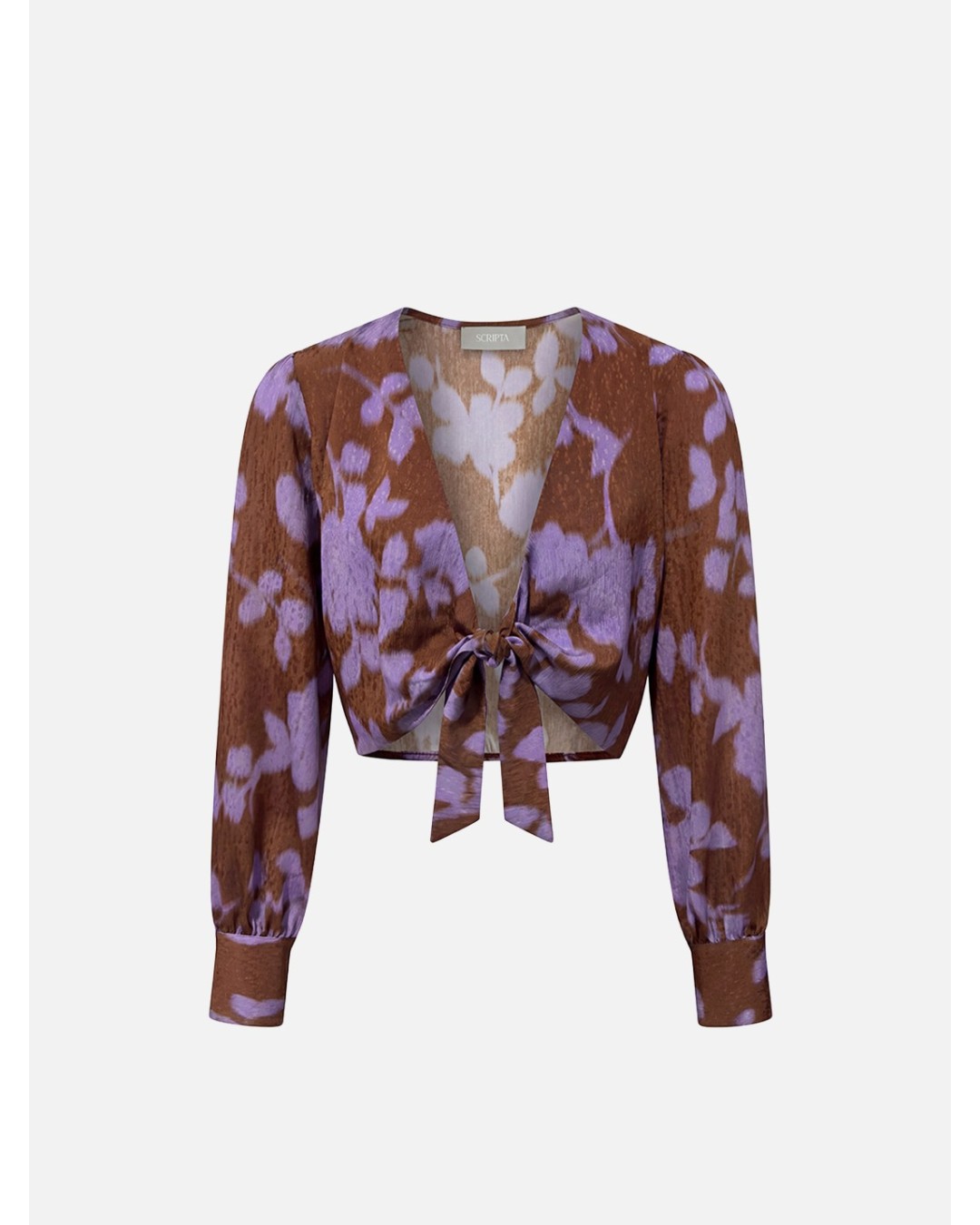 Top Crop Estampado com Nó Frontal – Scripta