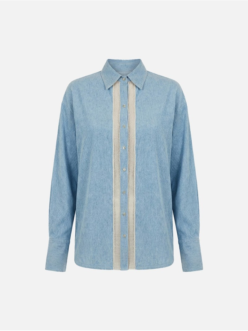 Blusa Fluída em Linho com Tira a Contrastar - SCRIPTA