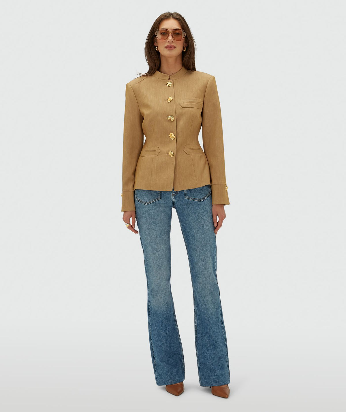 Blazer Acinturado Boston Camel Claro Mesclado – Josh V