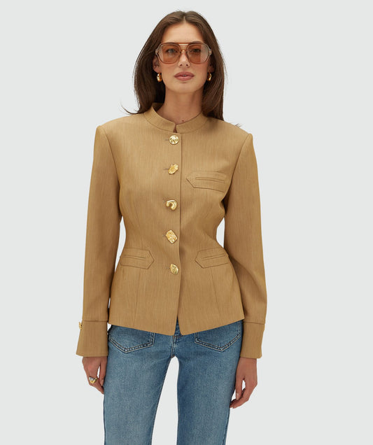 Blazer Acinturado Boston Camel Claro Mesclado – Josh V