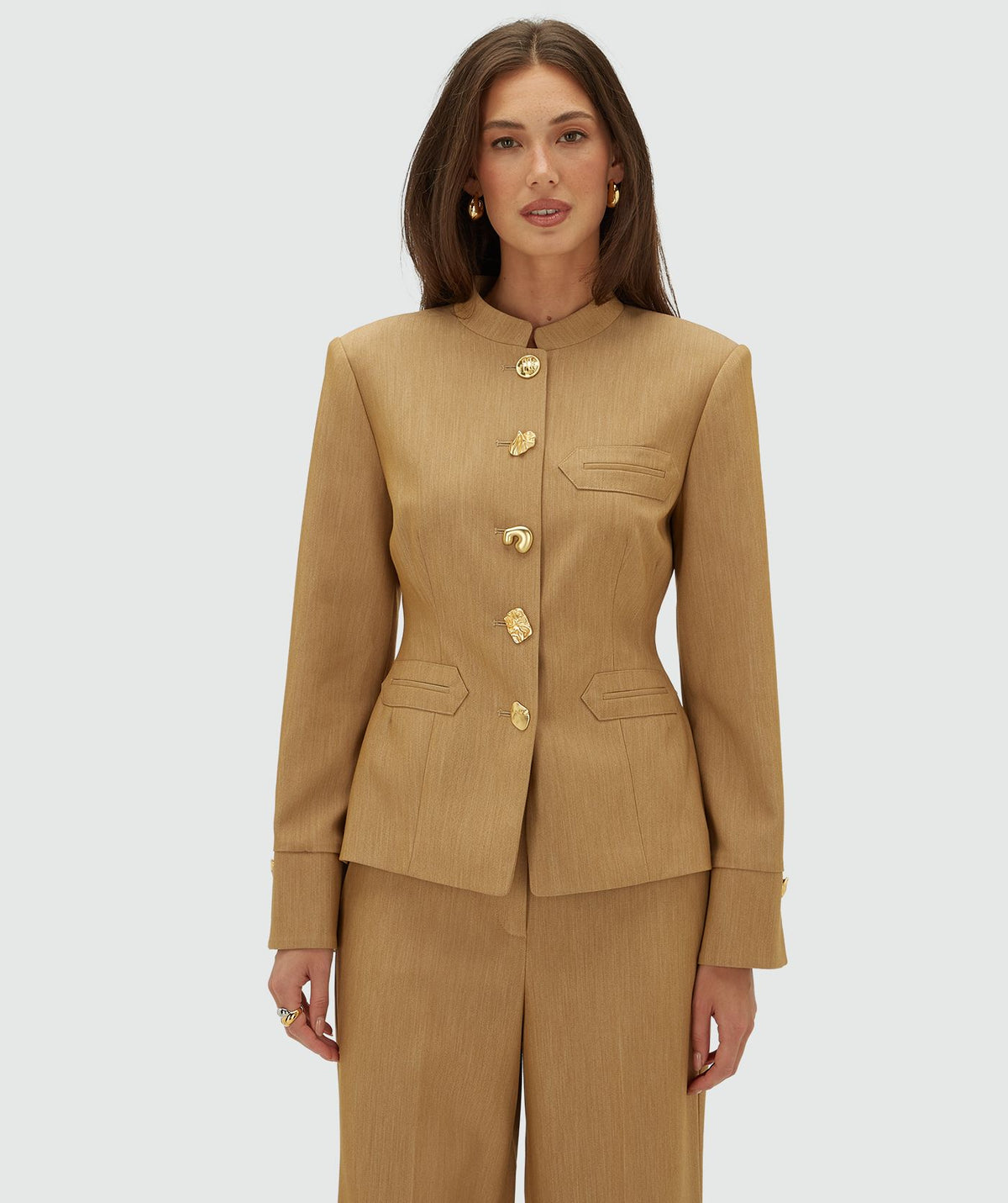Blazer Acinturado Boston Camel Claro Mesclado – Josh V