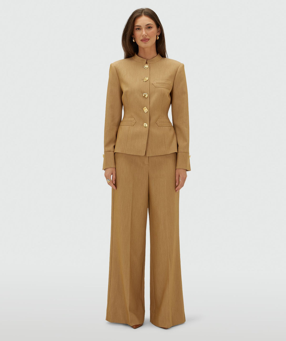 Blazer Acinturado Boston Camel Claro Mesclado – Josh V
