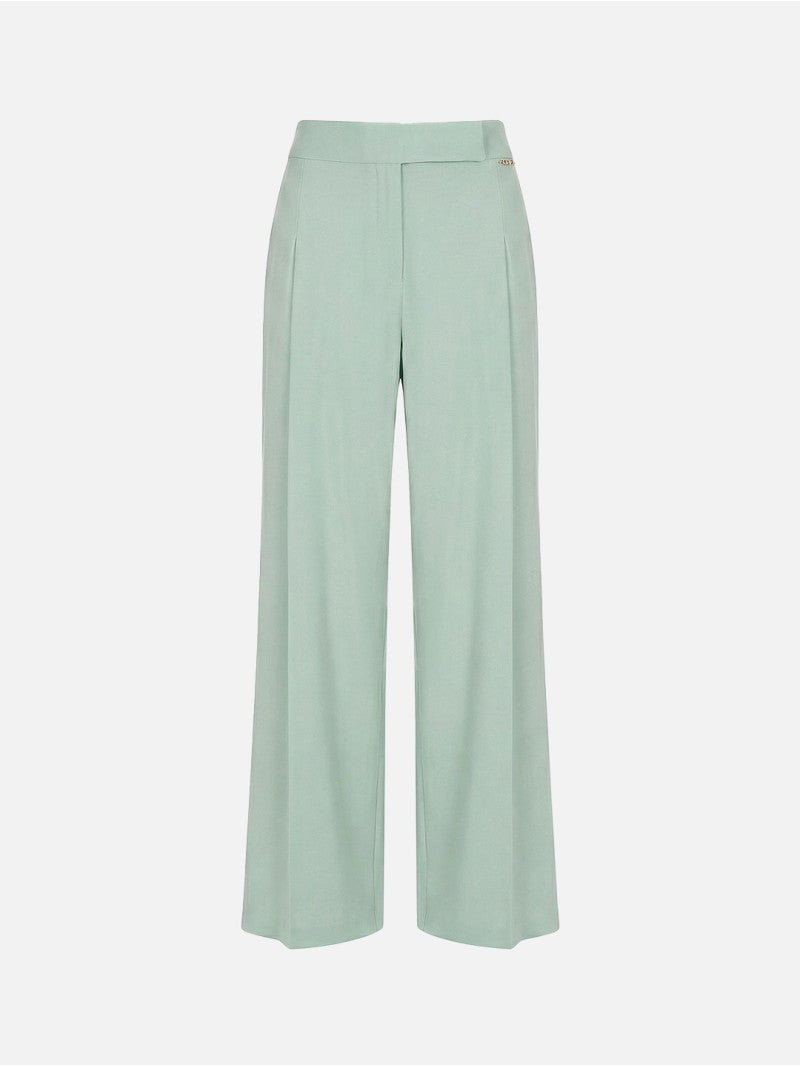 Calça Fluida de Perna Larga com Cintura Subida – Scripta