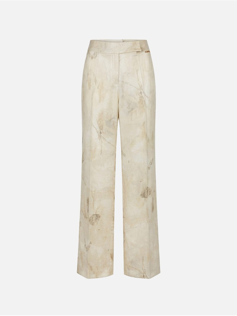 Calça Fluida Estampada de Corte Clássico - Scripta