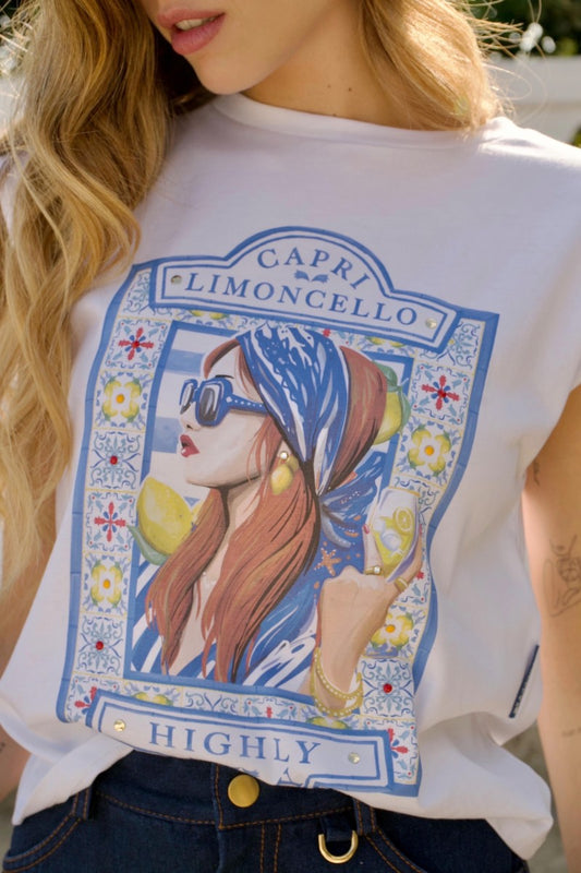 T-shirt Estampada Capri Limoncello – Highly Preppy