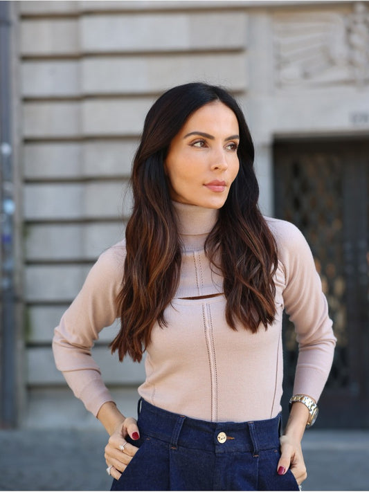 Camisola com Detalhe de Sobreposição - Scripta