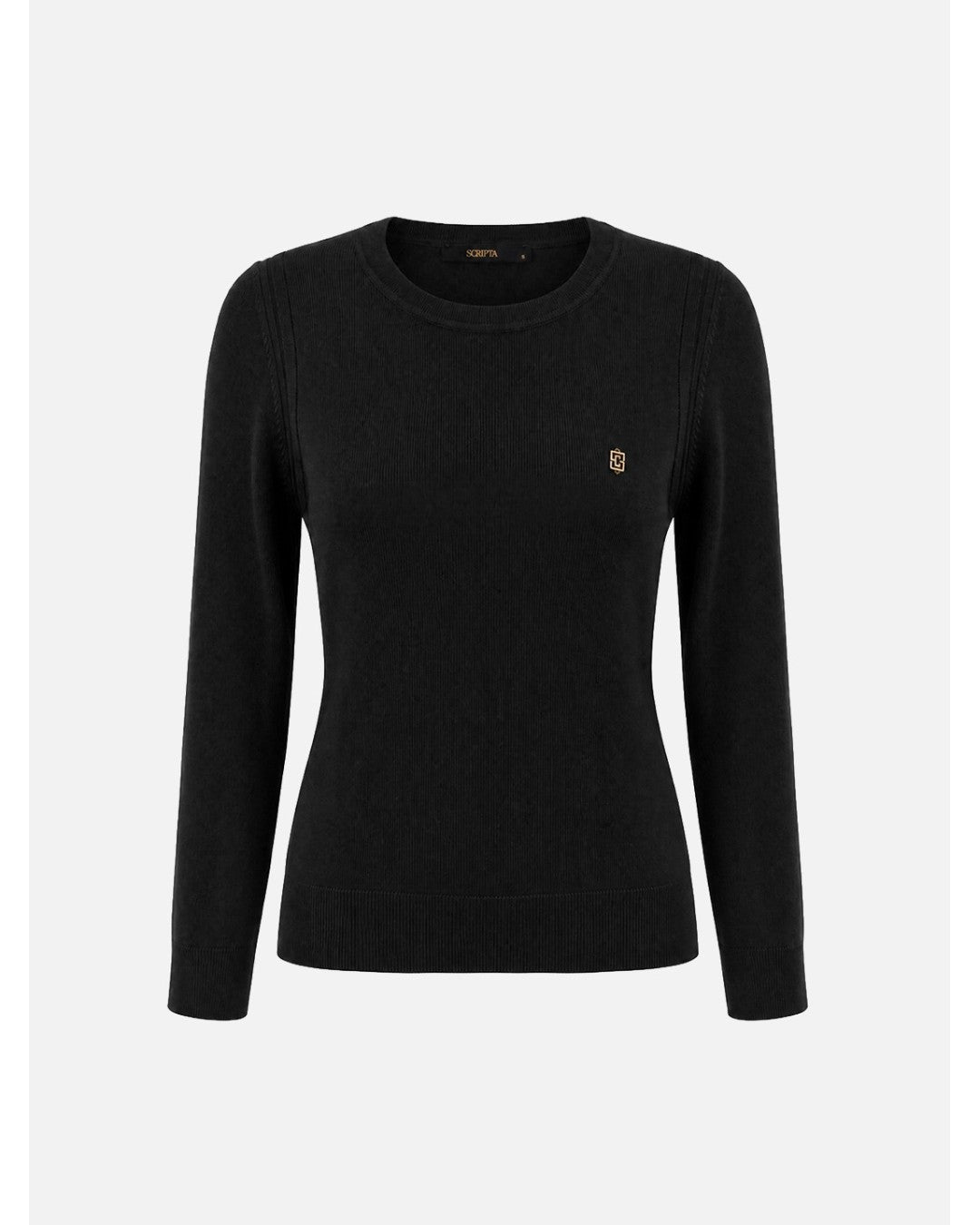 Camisola de Malha com Detalhe Perfurado e Logo – Scripta — fotografia 1