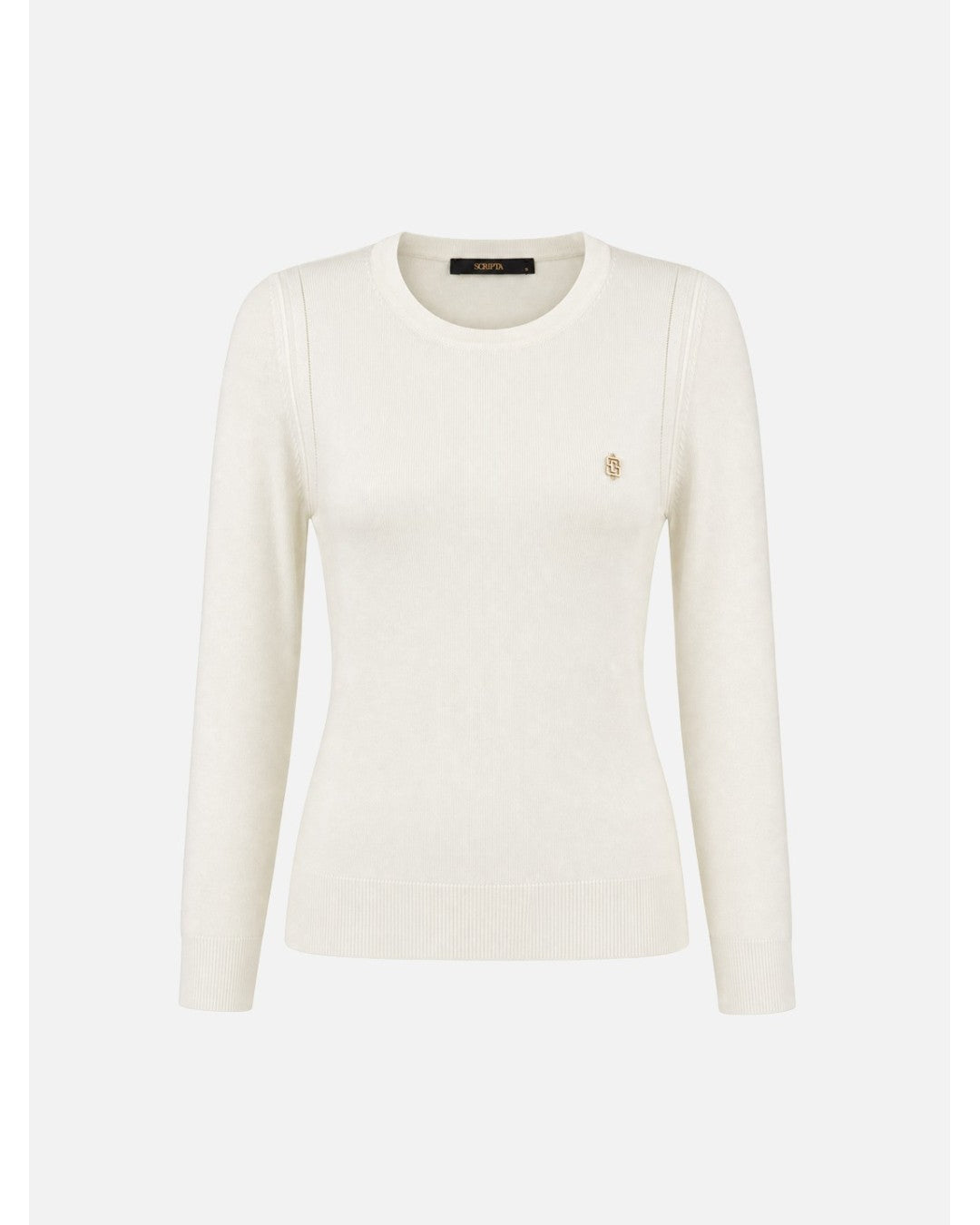 Camisola de Malha com Detalhe Perfurado e Logo – Scripta — fotografia 5