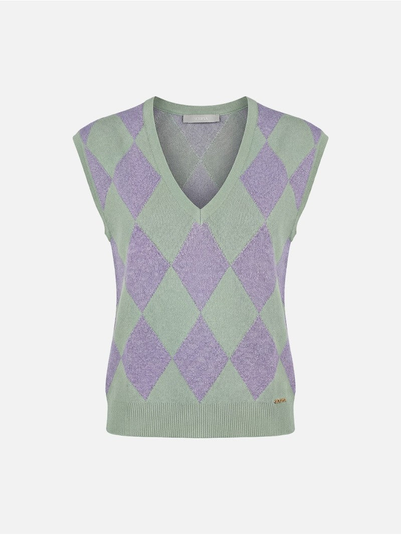 Camisola de Malha com Padrão Losangos – Scripta