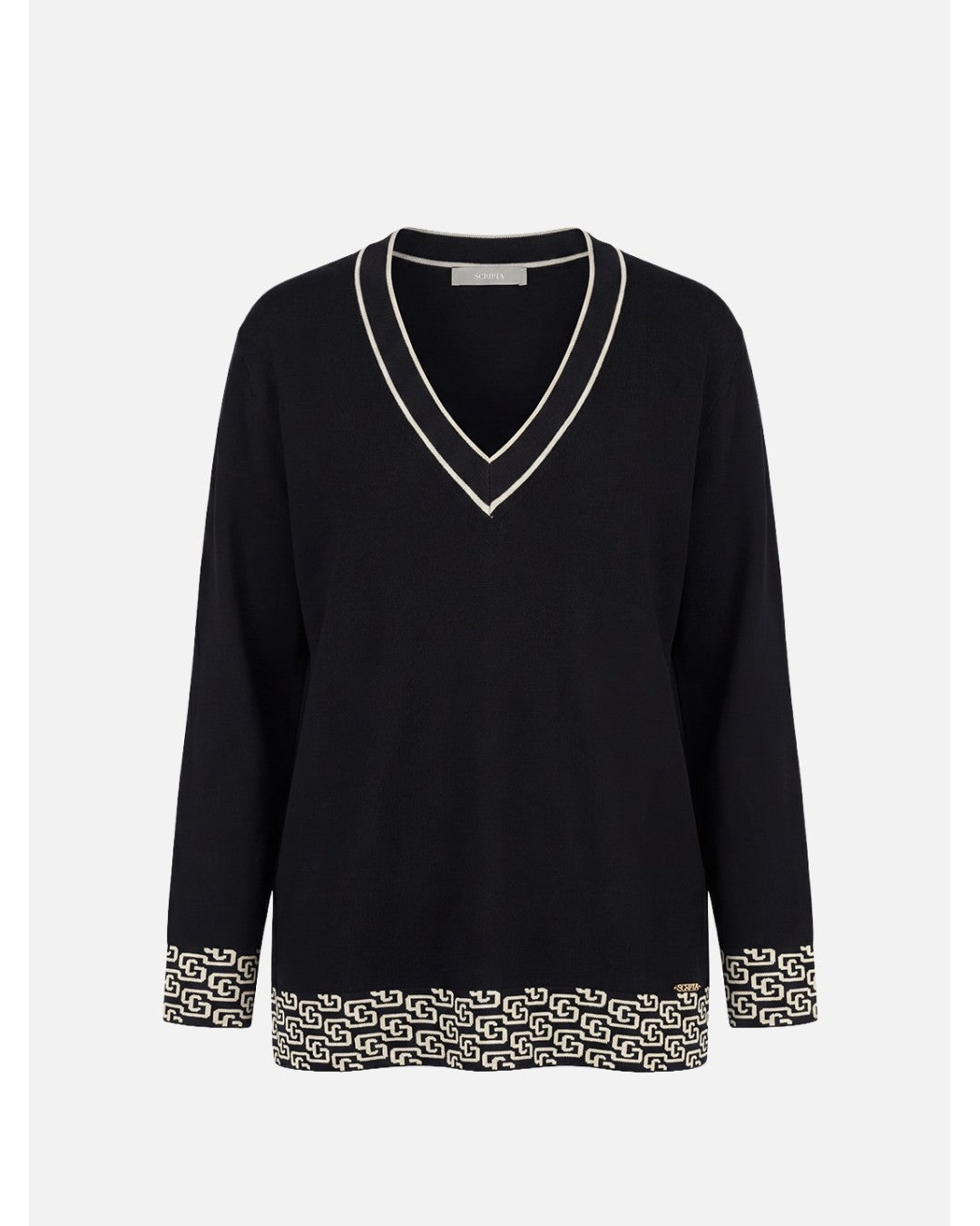 Camisola De Malha Com Detalhes Contrastantes – Scripta