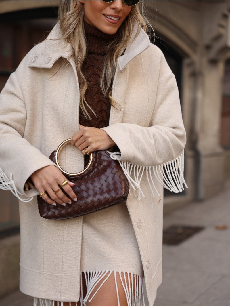 Casaco Bege com Franjas – Scripta