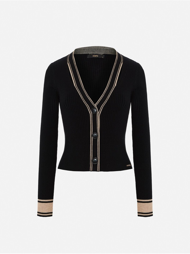 Casaco Canelado com Detalhes Contrastantes - Scripta