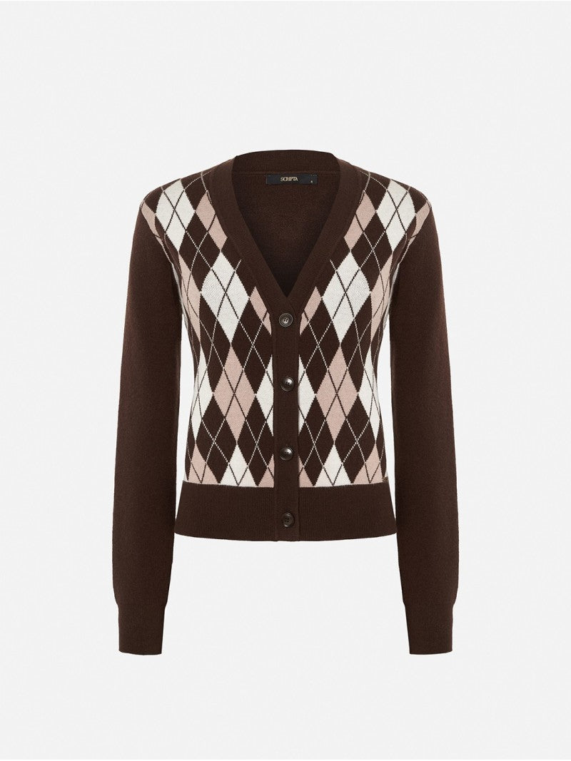 Casaco de Malha com Padrão Losangos – Scripta