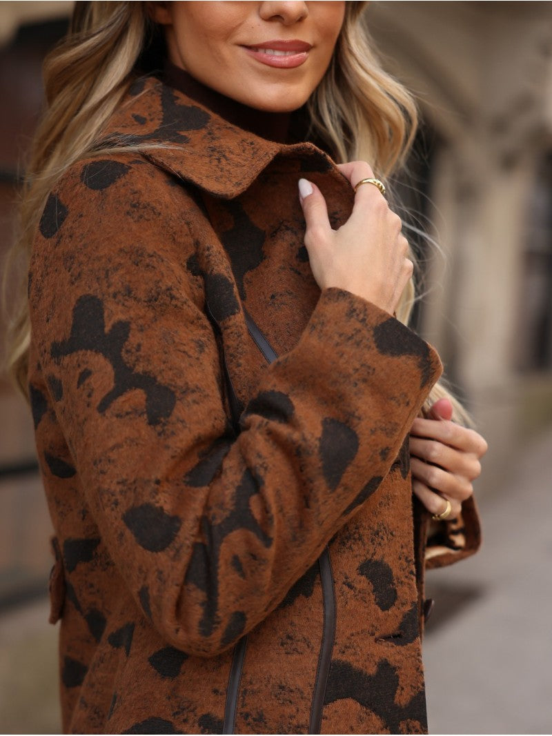 Casaco Comprido com Gola De Aba – Scripta