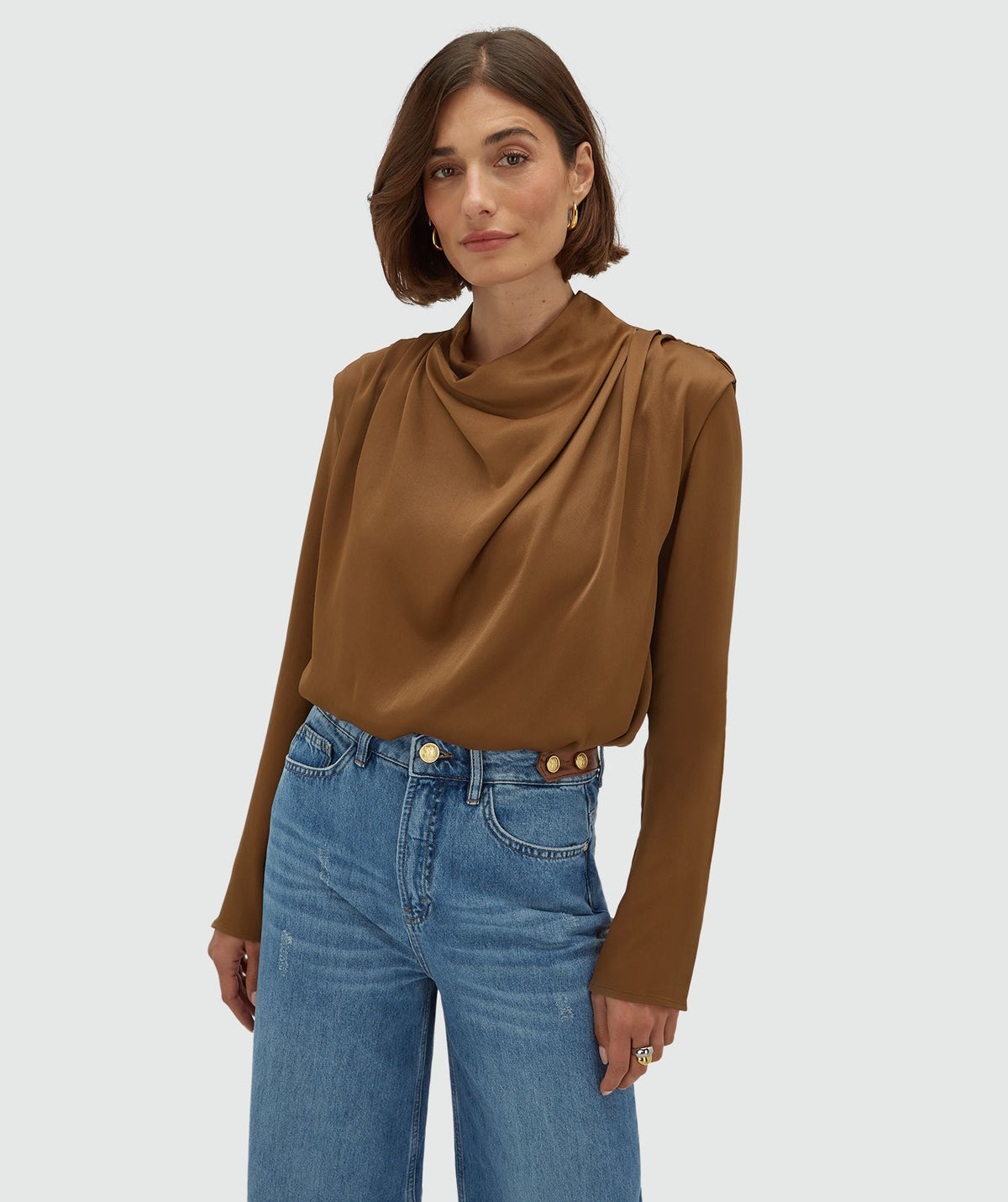 Top acetinado Ceylin Cognac – Josh V