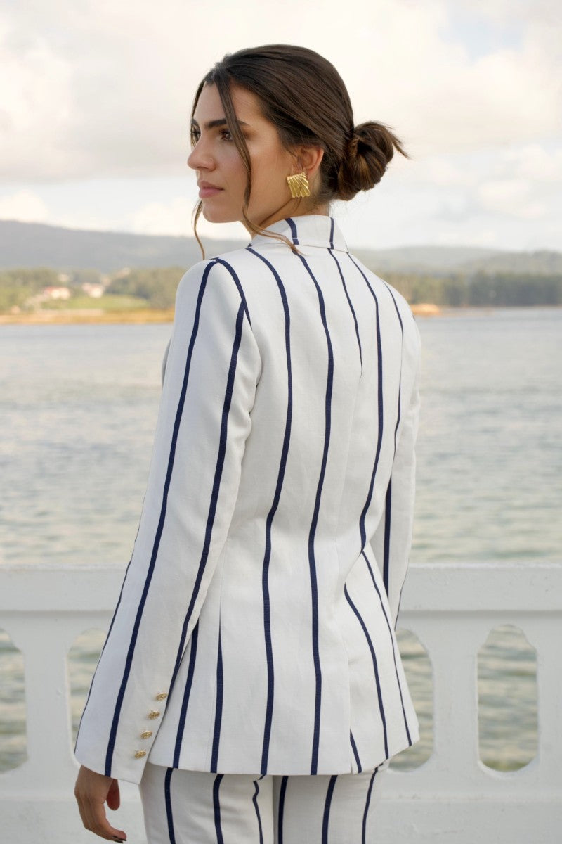 Blazer Listrado Estruturado – Highly Preppy