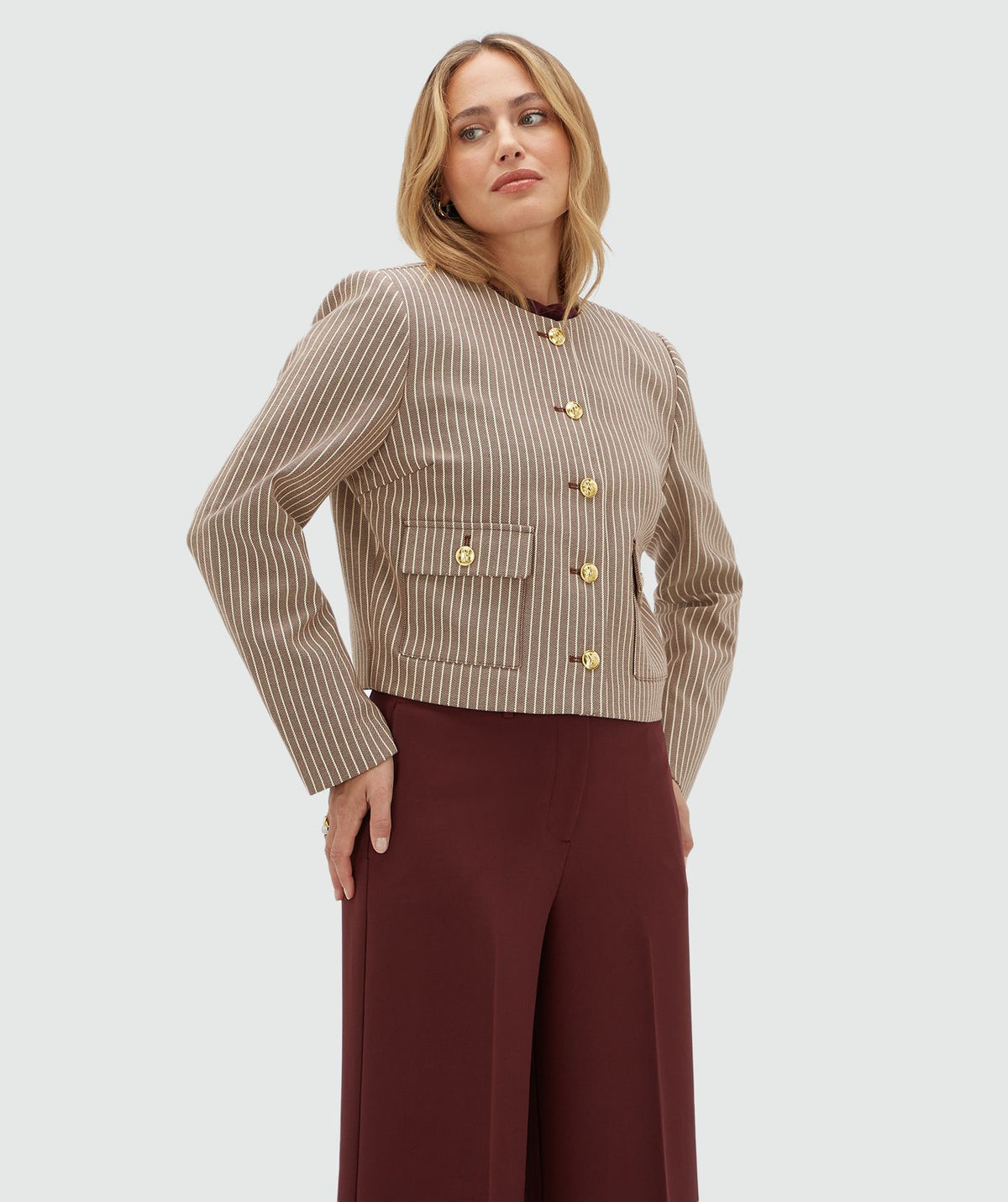 Blazer Cropped Elira às Riscas – imagem 3