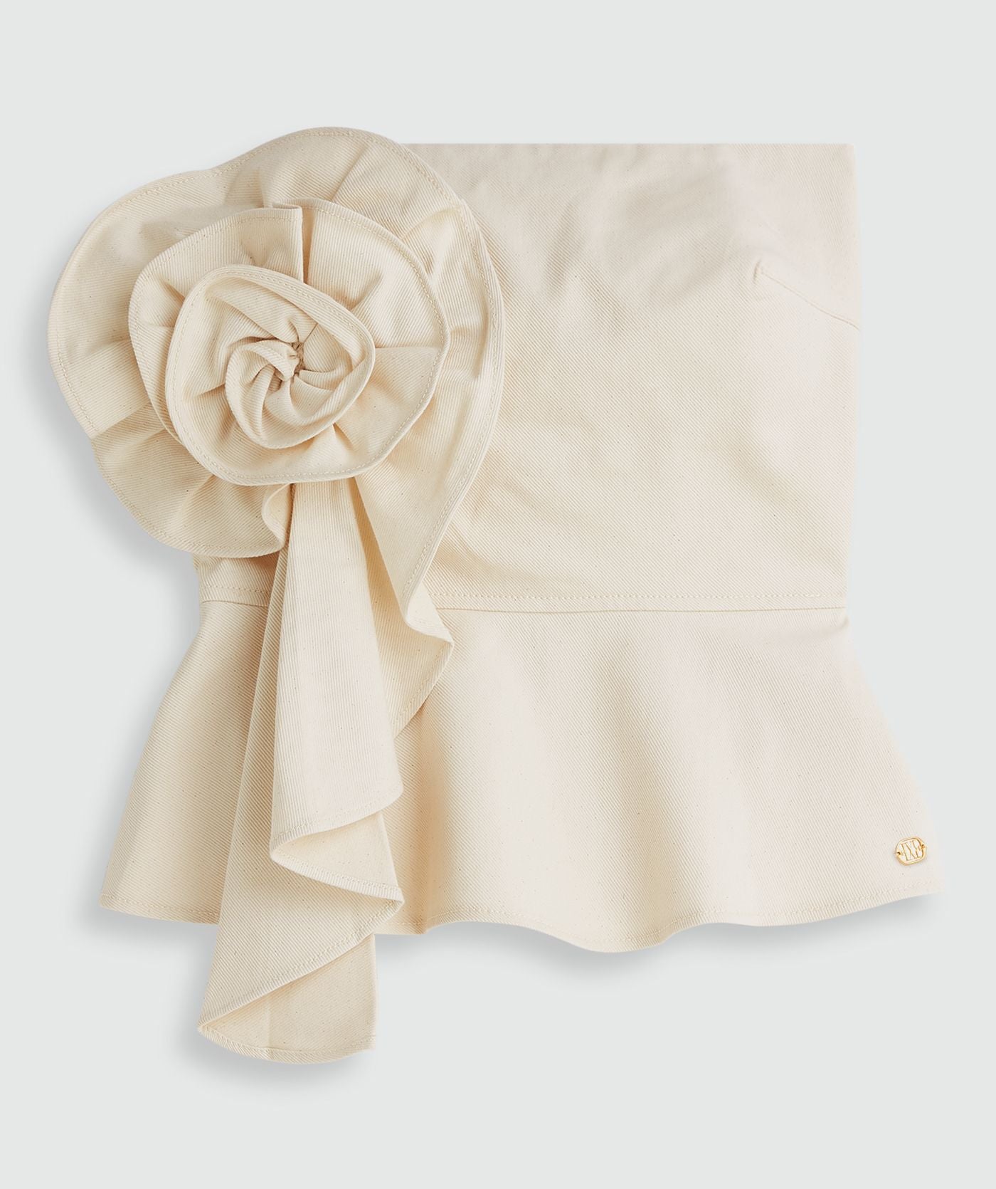 JV Ferra Bustier de Algodão com Flor - Cru