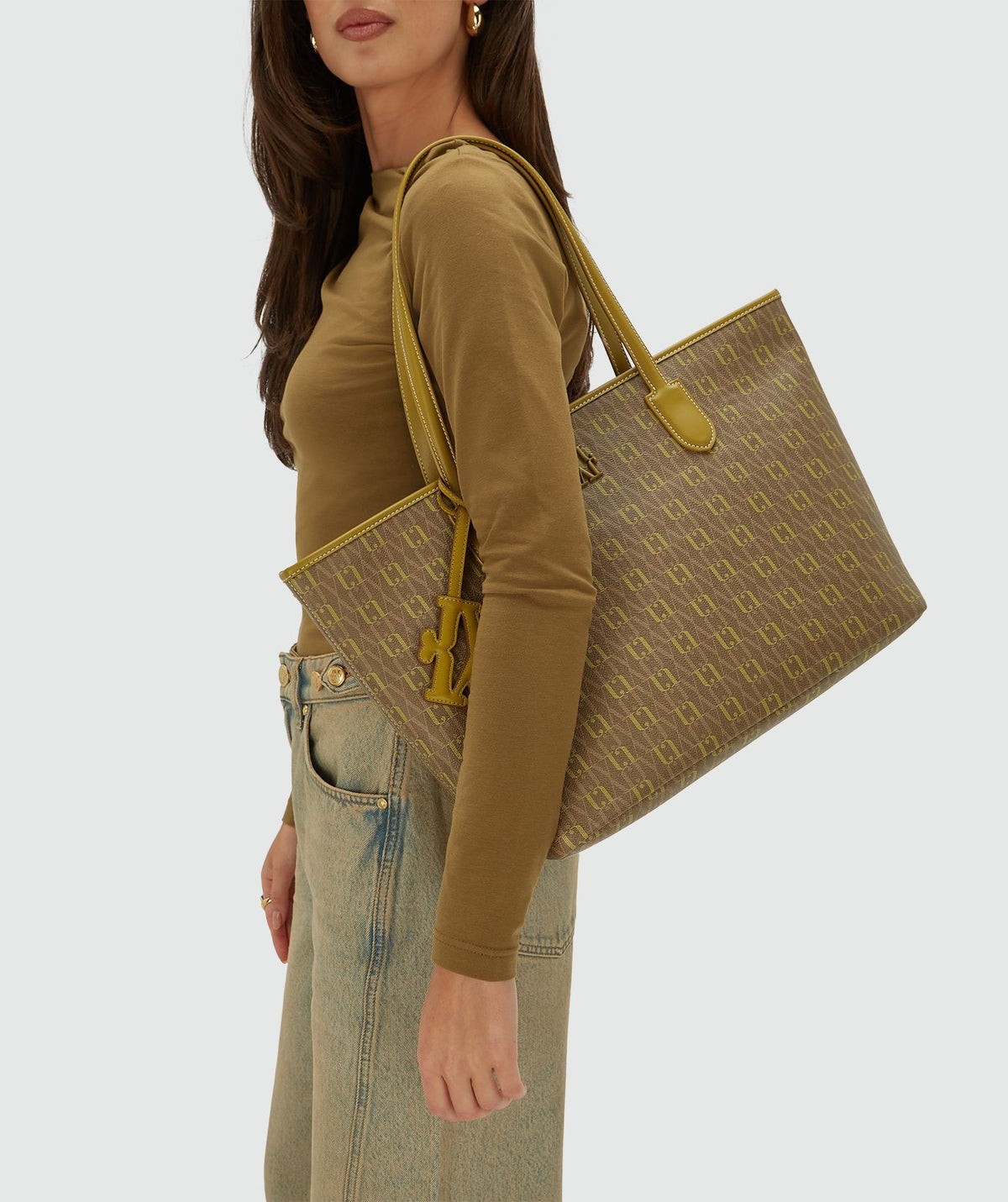 Mala Shopper Huda Olive Green com Logótipo – Josh V