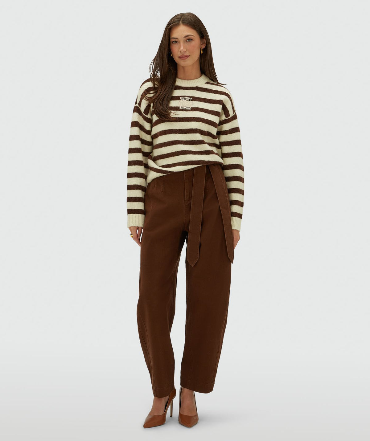 Camisola Oversized Ize às Riscas Castanhas – Josh V