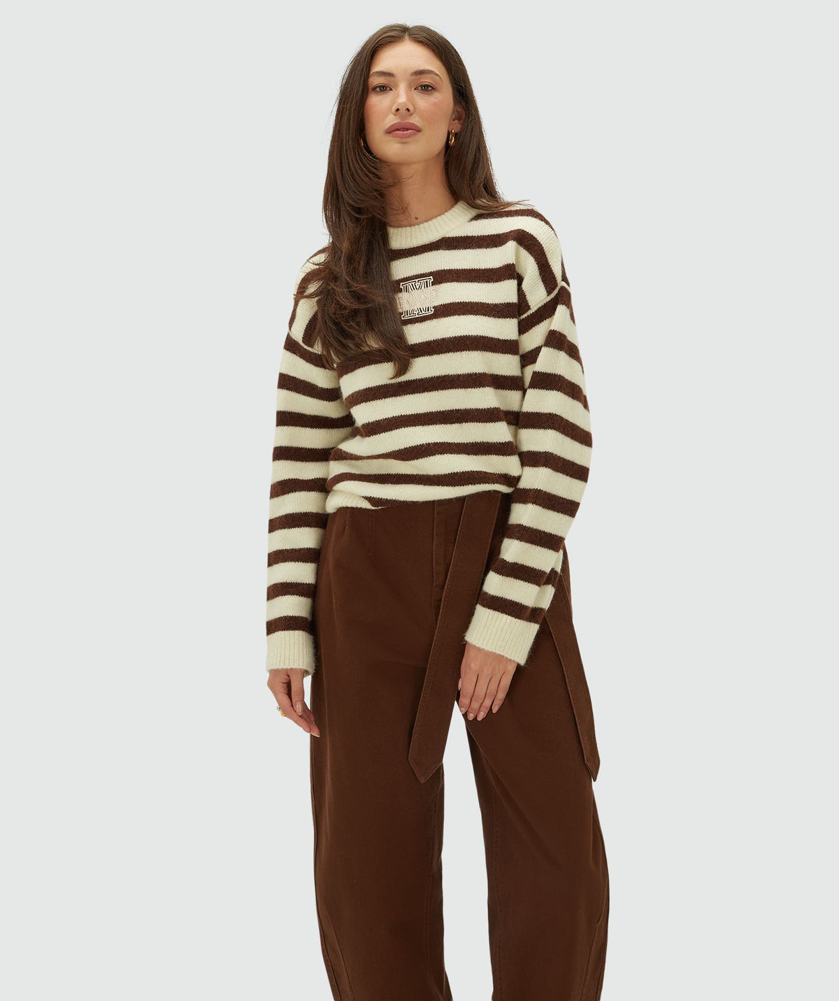 Camisola Oversized Ize às Riscas Castanhas – Josh V