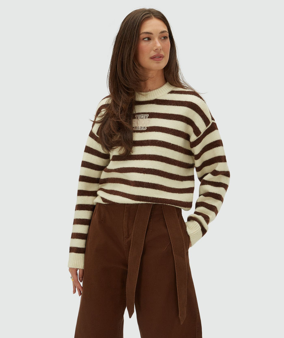 Camisola Oversized Ize às Riscas Castanhas – Josh V
