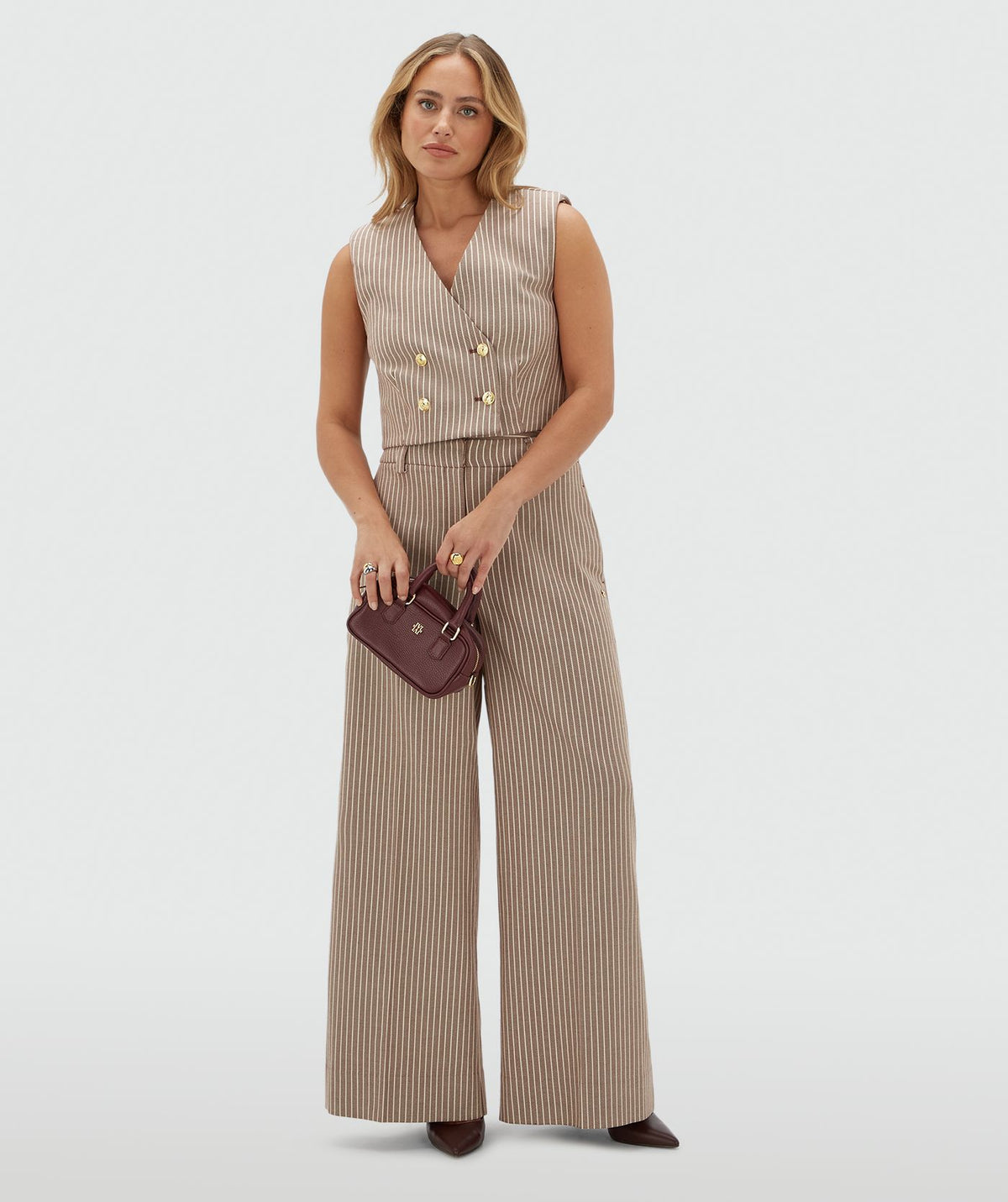 Colete Cropped Jorja às Riscas – imagem 2