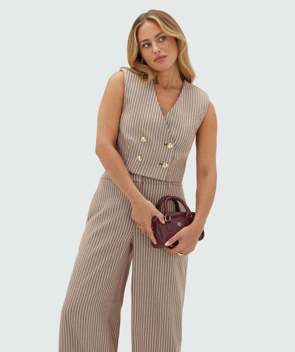 Colete Cropped Jorja às Riscas